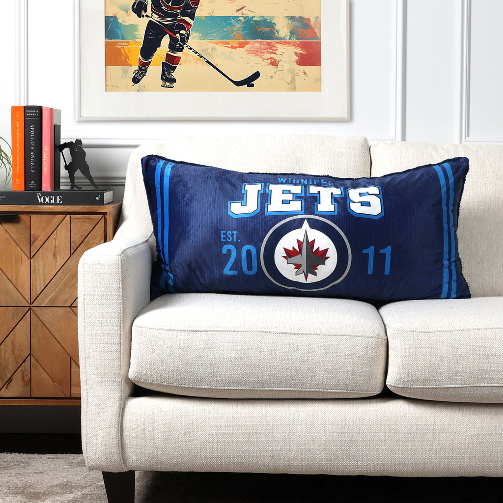 NHL Winnipeg Jets Body Pillow, 18" x 36" room shot