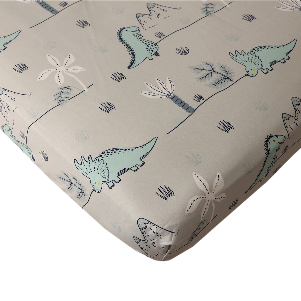 3-Piece Toddler Bedding Set, Grey Dino sheet