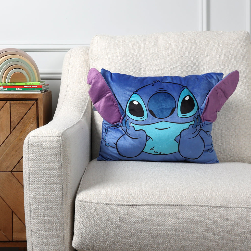 Disney Stitch 3D Pillow, 13" x 16" room shot