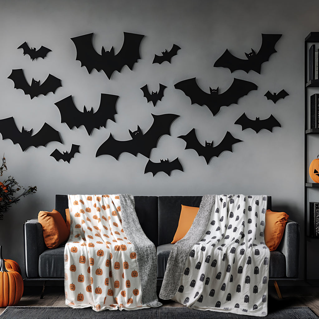 Halloween Plush Blanket, Ghosts room shot