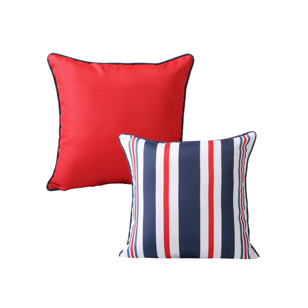 2-Pack Indoor/Outdoor Pillows, Red/Stripe front