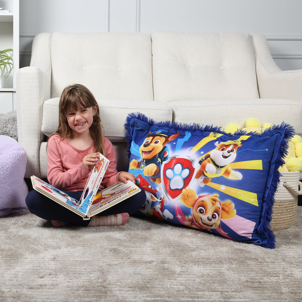 Paw Patrol Kids Jumbo Funky Fur Pillow, 20” x 30” lifestyle