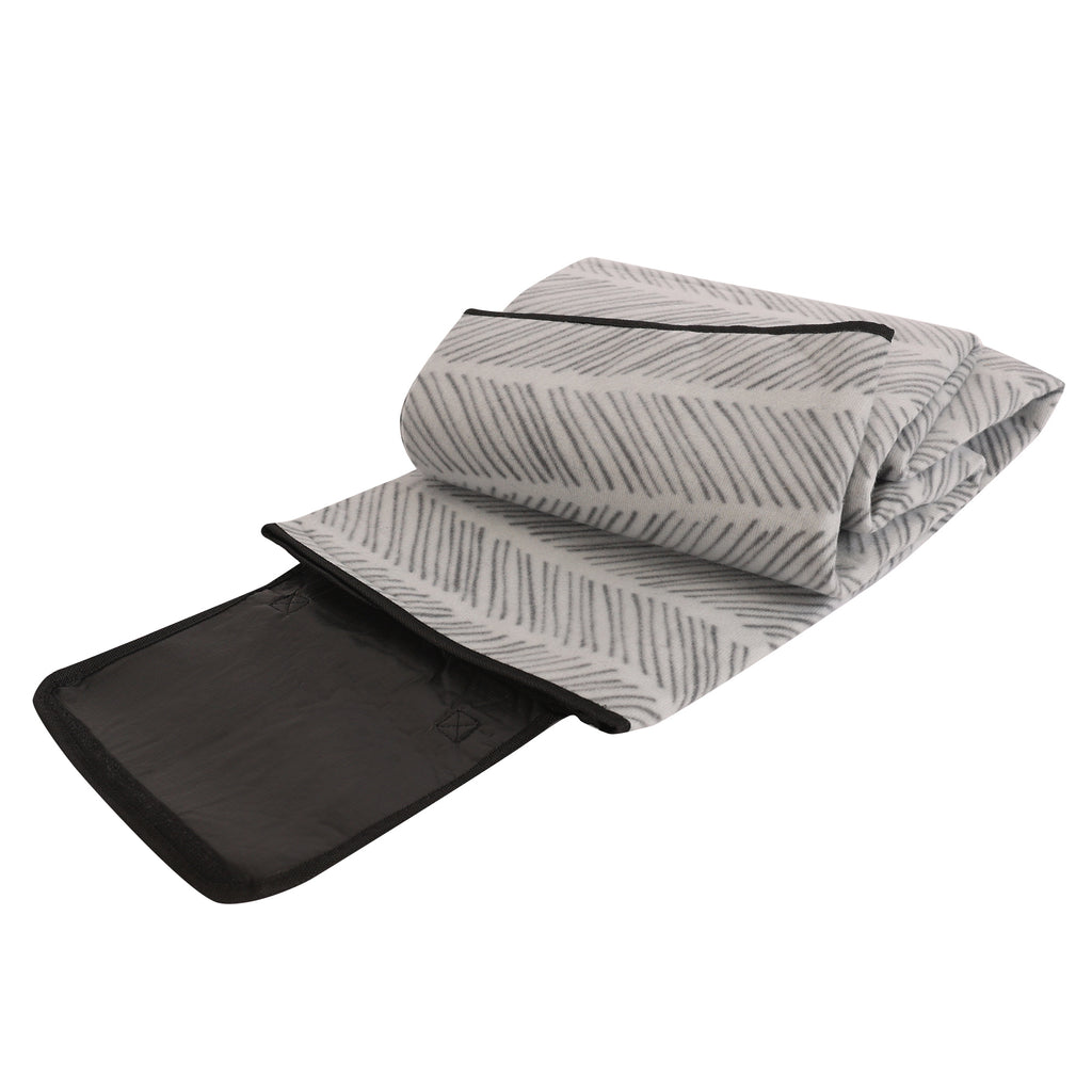 Picnic Blanket, Grey 50" x 70" half unfolded