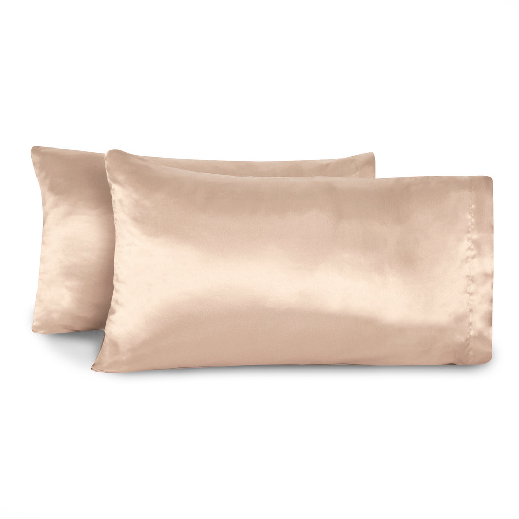 Life Comfort 2-Piece Satin Pillowcase, Gold 20" x 32" flat