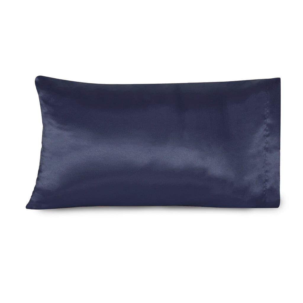 Life Comfort 2-Piece Satin Pillowcase, Navy 20" x 32" single