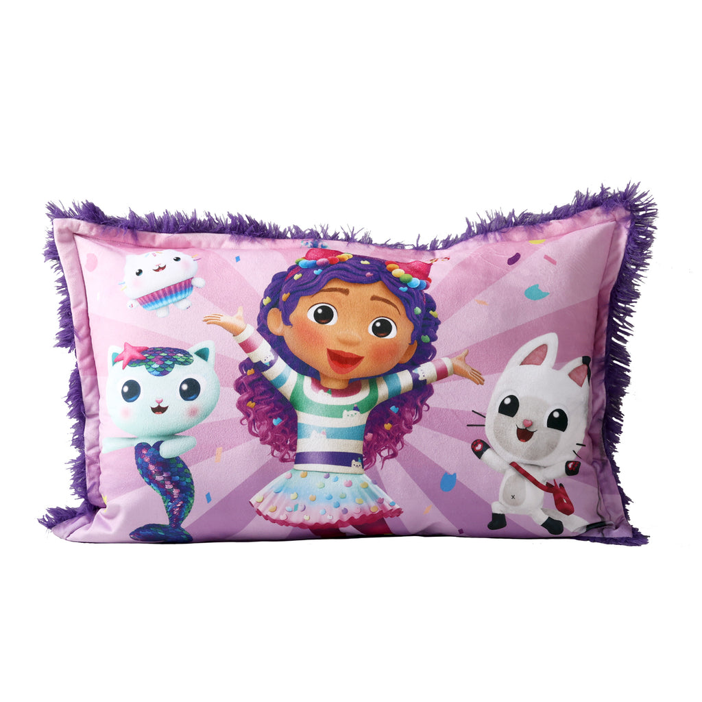 Gabby's Dollhouse Kids Jumbo Funky Fur Pillow, 20” x 30” front