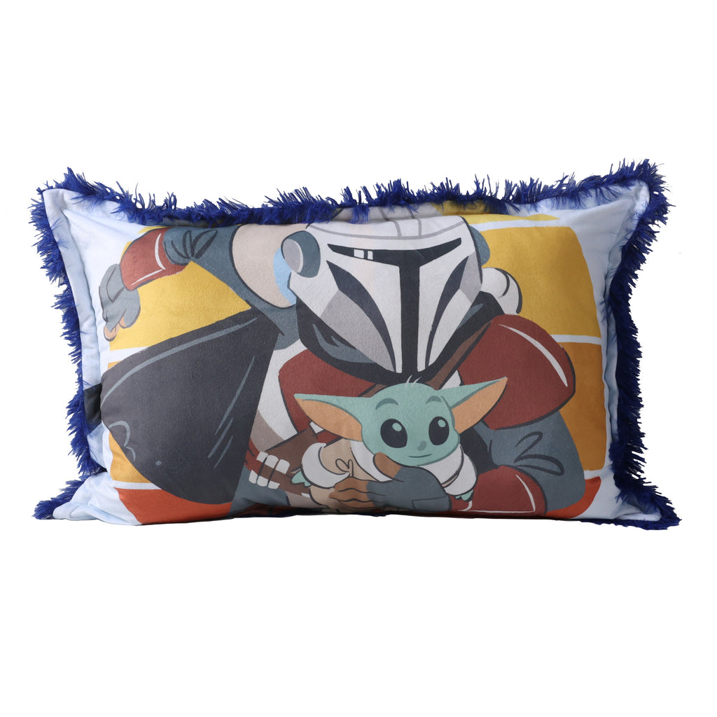 Star Wars The Mandalorian Kids Jumbo Funky Fur Pillow, 20” x 30” front