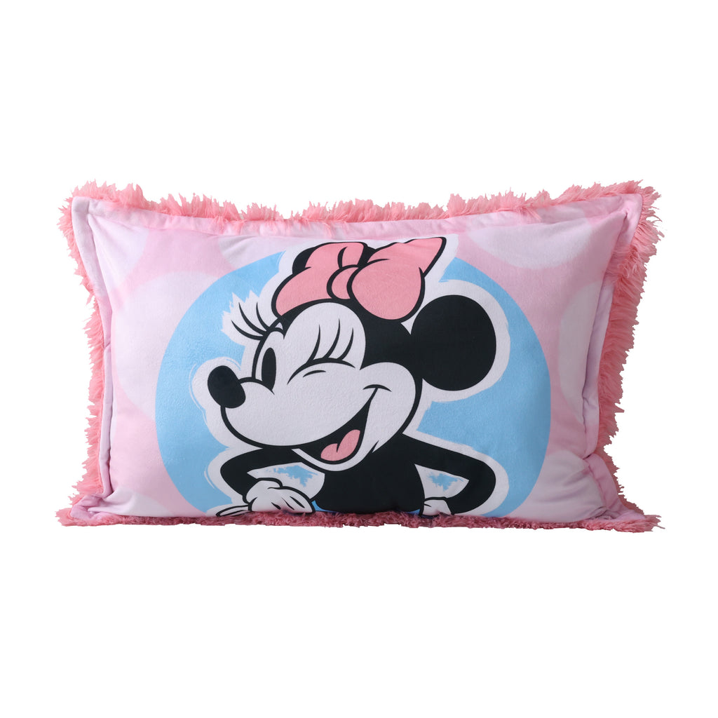 Disney Minnie Mouse Kids Jumbo Funky Fur Pillow, 20” x 30” front