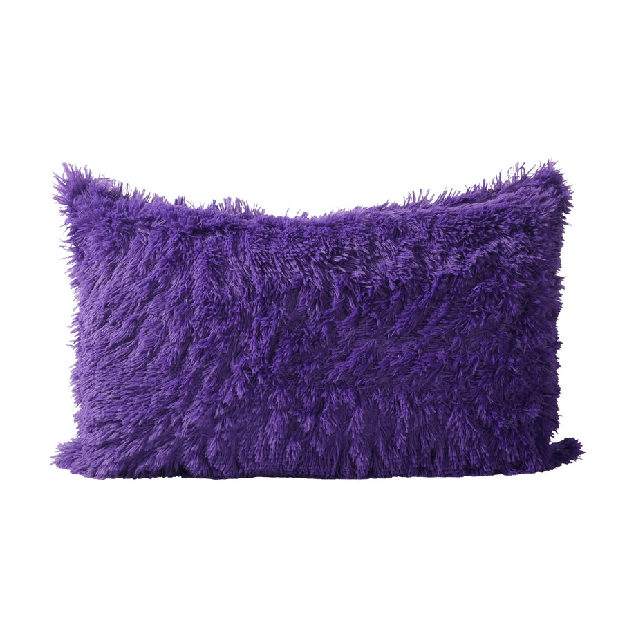 Fluffy purple pillow sale