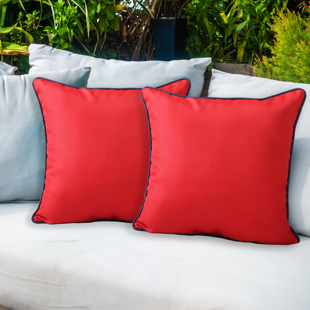 2-Pack Indoor/Outdoor Pillows, Red outside