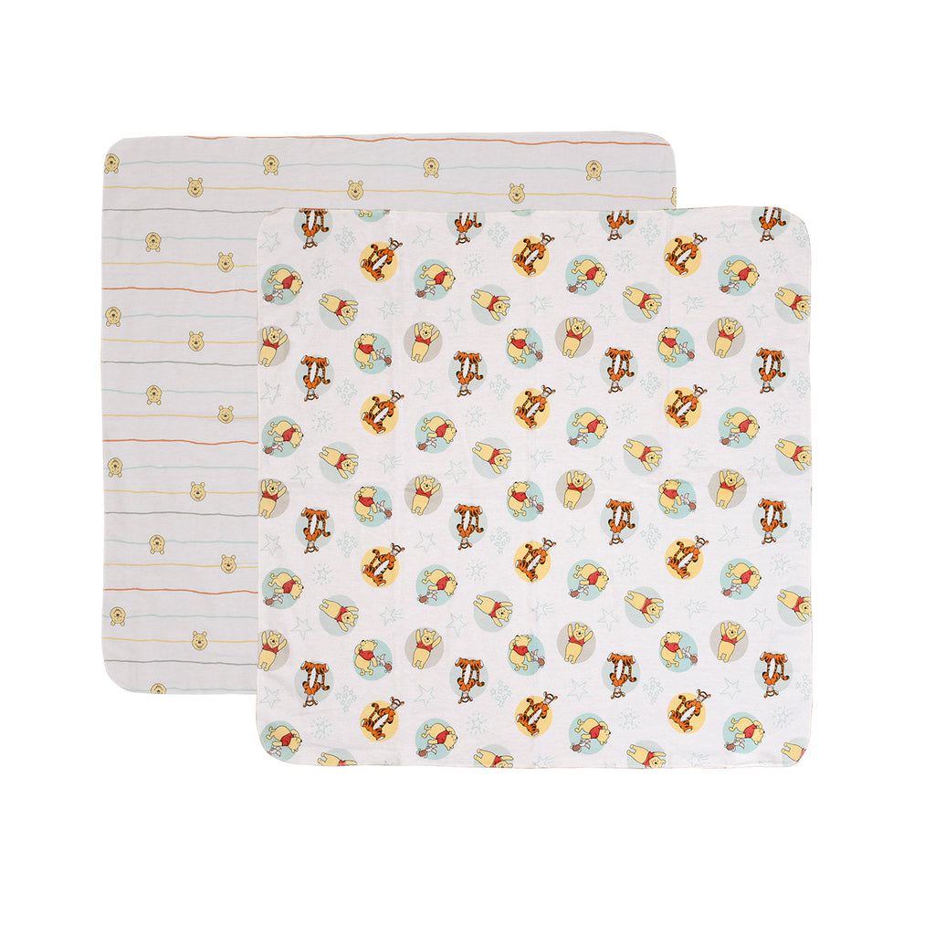Disney Winnie the Pooh 4-Piece Baby Bundle receiving blankets flat lay