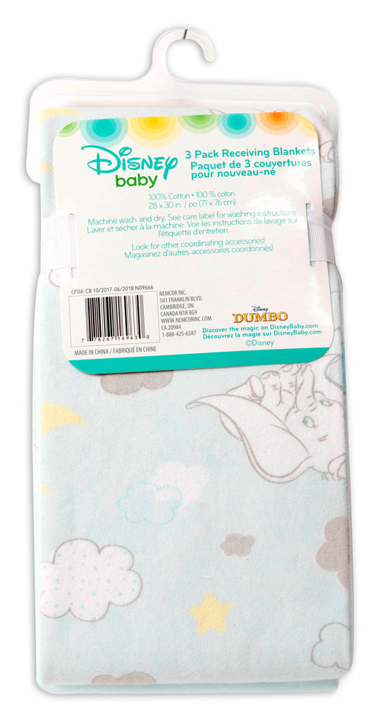 Disney Dumbo 3-Piece Receiving Blankets packaging back