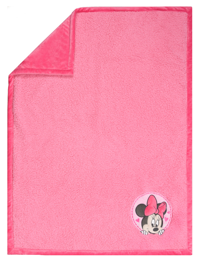 Disney Minnie Reversible Baby Blanket flat lay