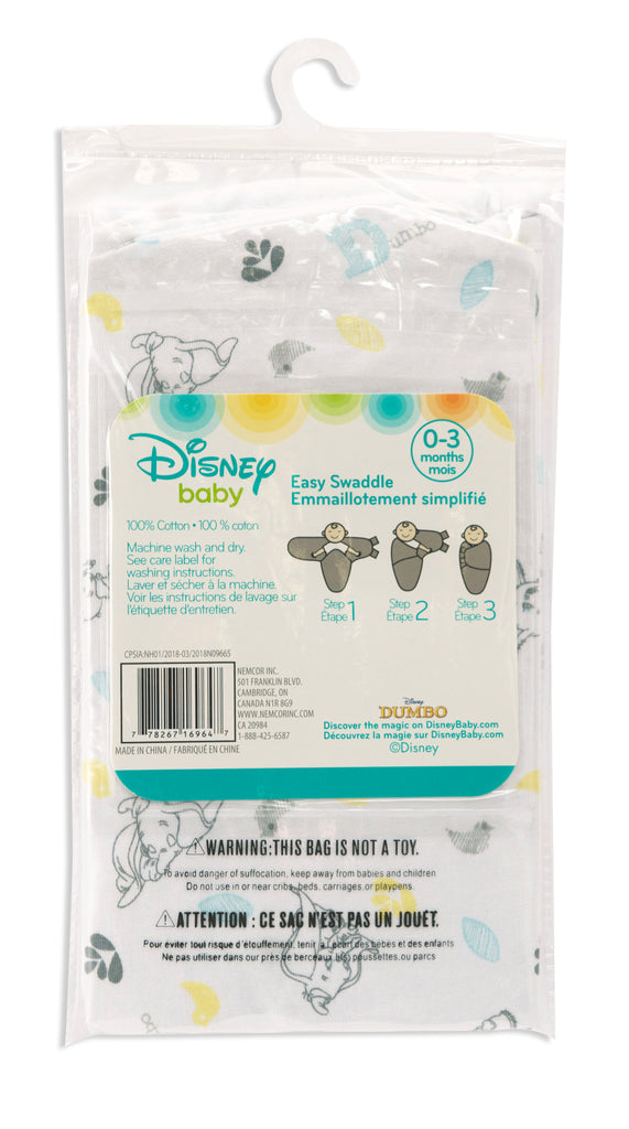 Disney Dumbo Easy Swaddle packaging back