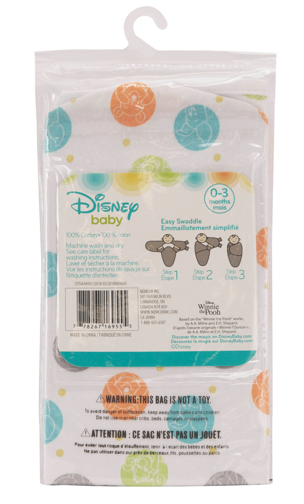 Disney Winnie the Pooh Easy Swaddle packaging back