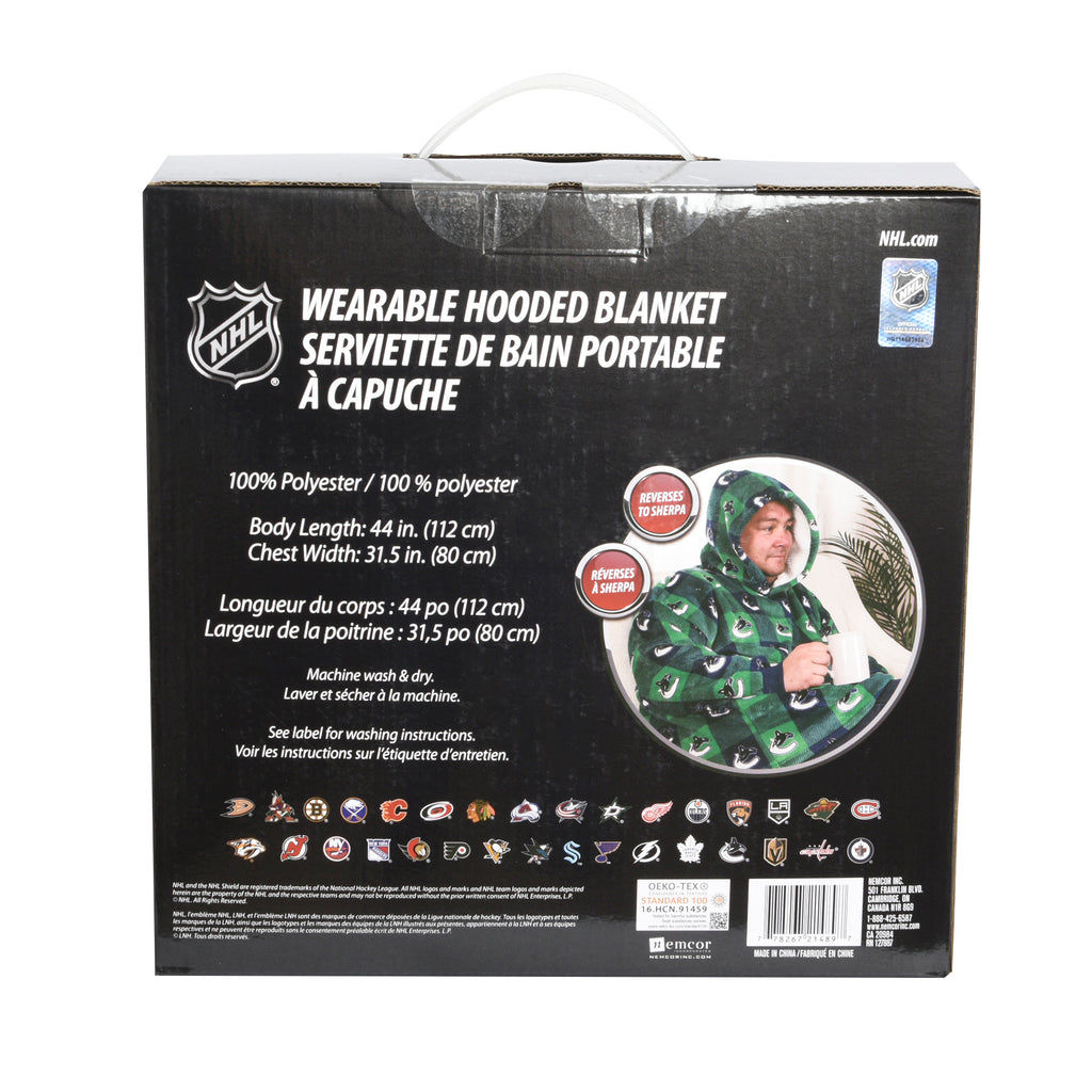 NHL Vancouver Canucks Wearable Blanket packaging back