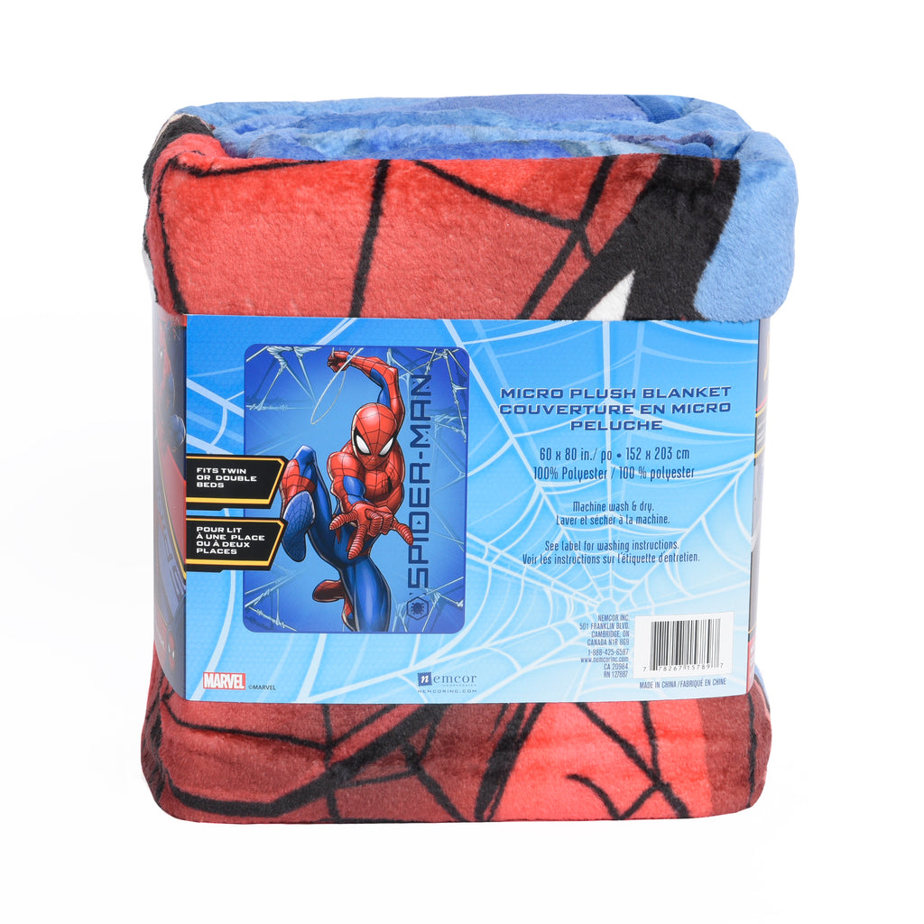 Marvel Spider-Man Micro Blanket packaged back