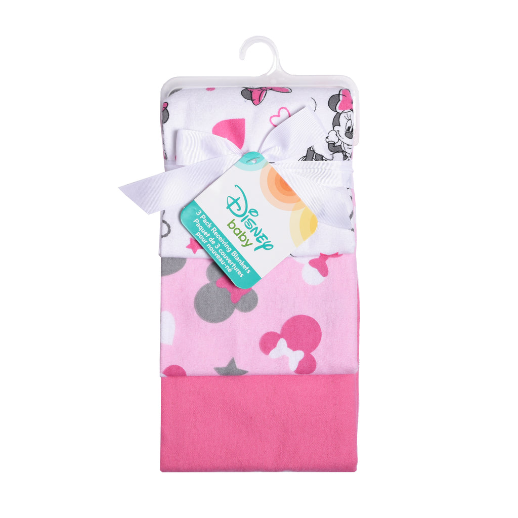 Disney Minnie 3-Piece Receiving Blankets packaging front