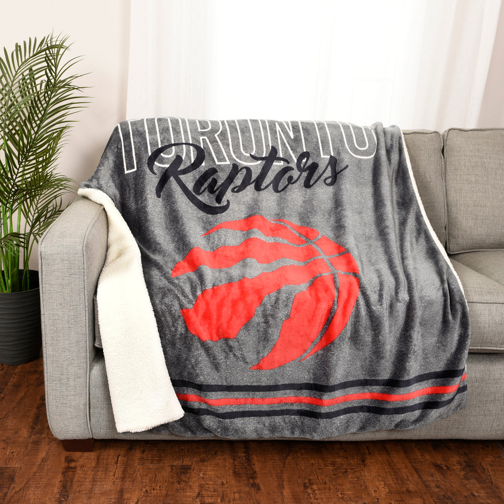 NBA Toronto Raptors Sherpa Throw room shot on couch