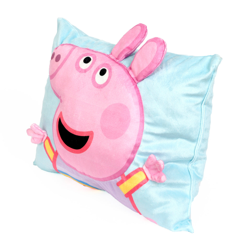 Peppa Pig 3D Decorative Pillow angled flat lay