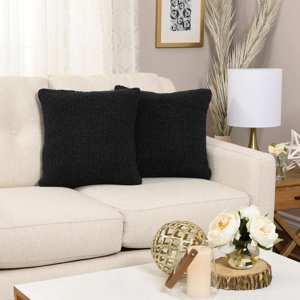 Life Comfort 2-Piece Cotton Knitted Pillow Covers room shot