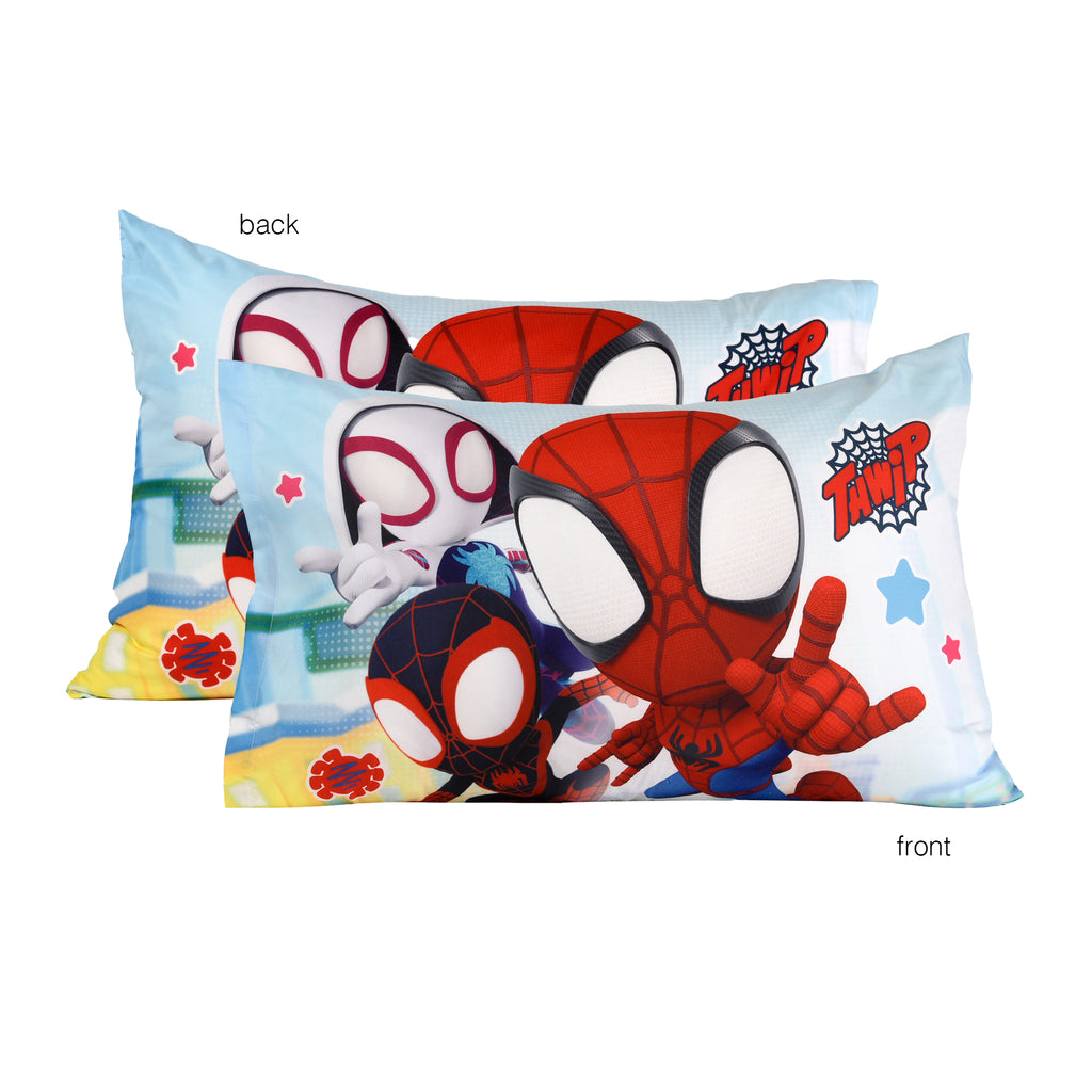 Marvel Spidey & Friends 2-Piece Toddler Bedding Set reversible pillowcase