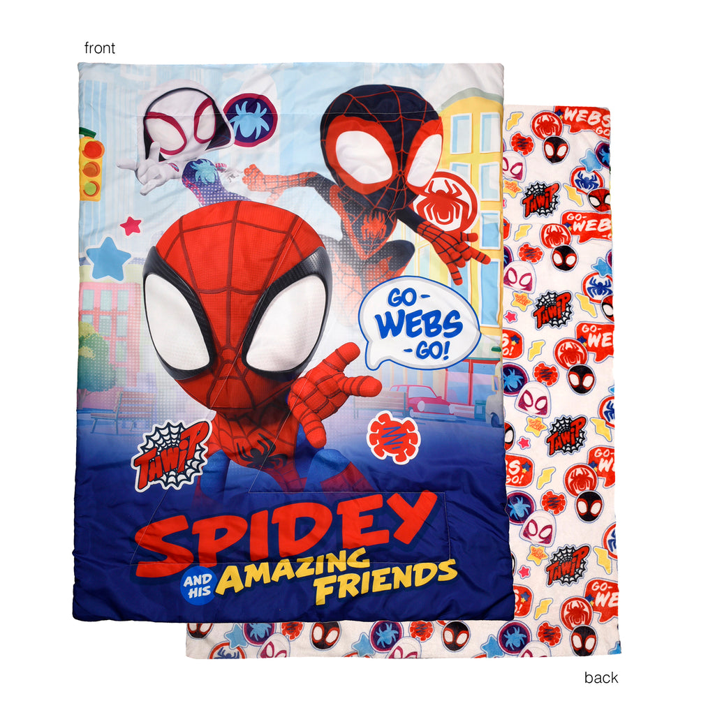 Marvel Spidey & Friends 2-Piece Toddler Bedding Set reversible comforter