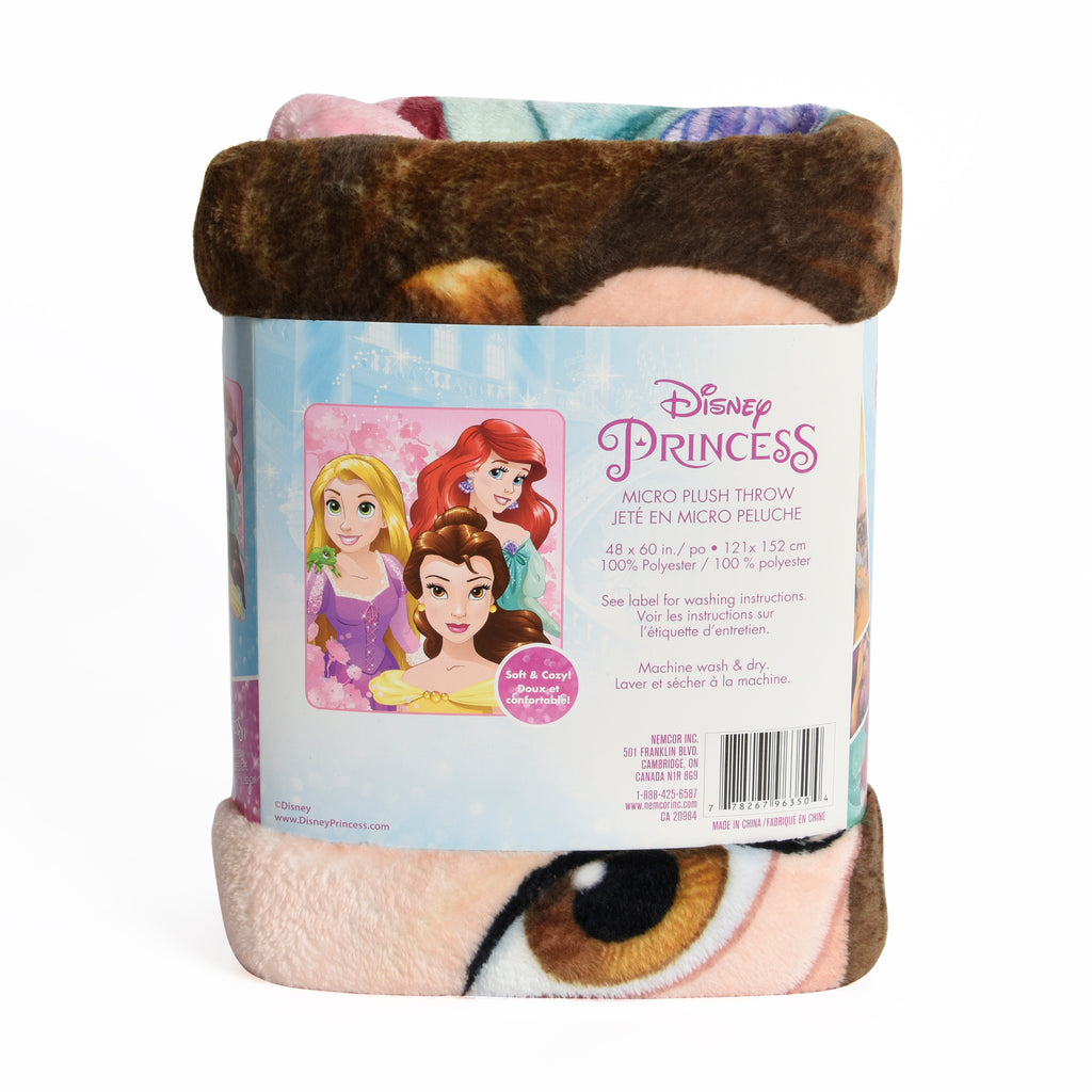 Disney Princess Micro Plush Throw packaged back