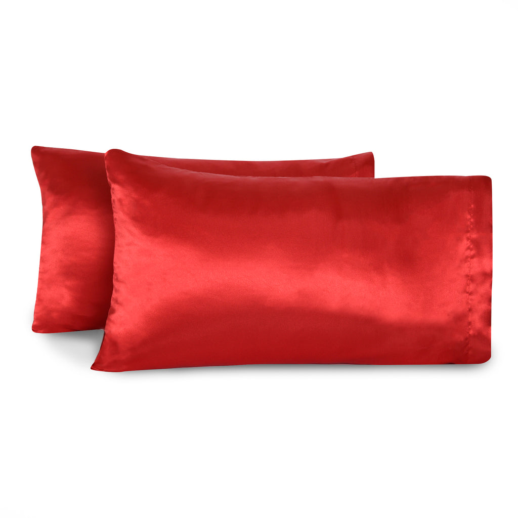 Life Comfort 2-Piece Satin Pillowcase flat lay