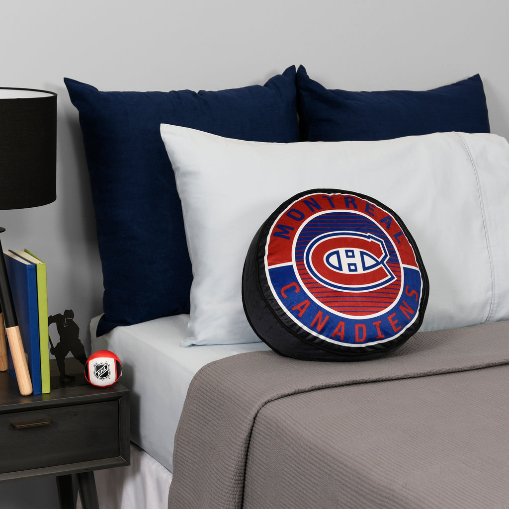 NHL Montreal Canadiens Puck Pillow room shot