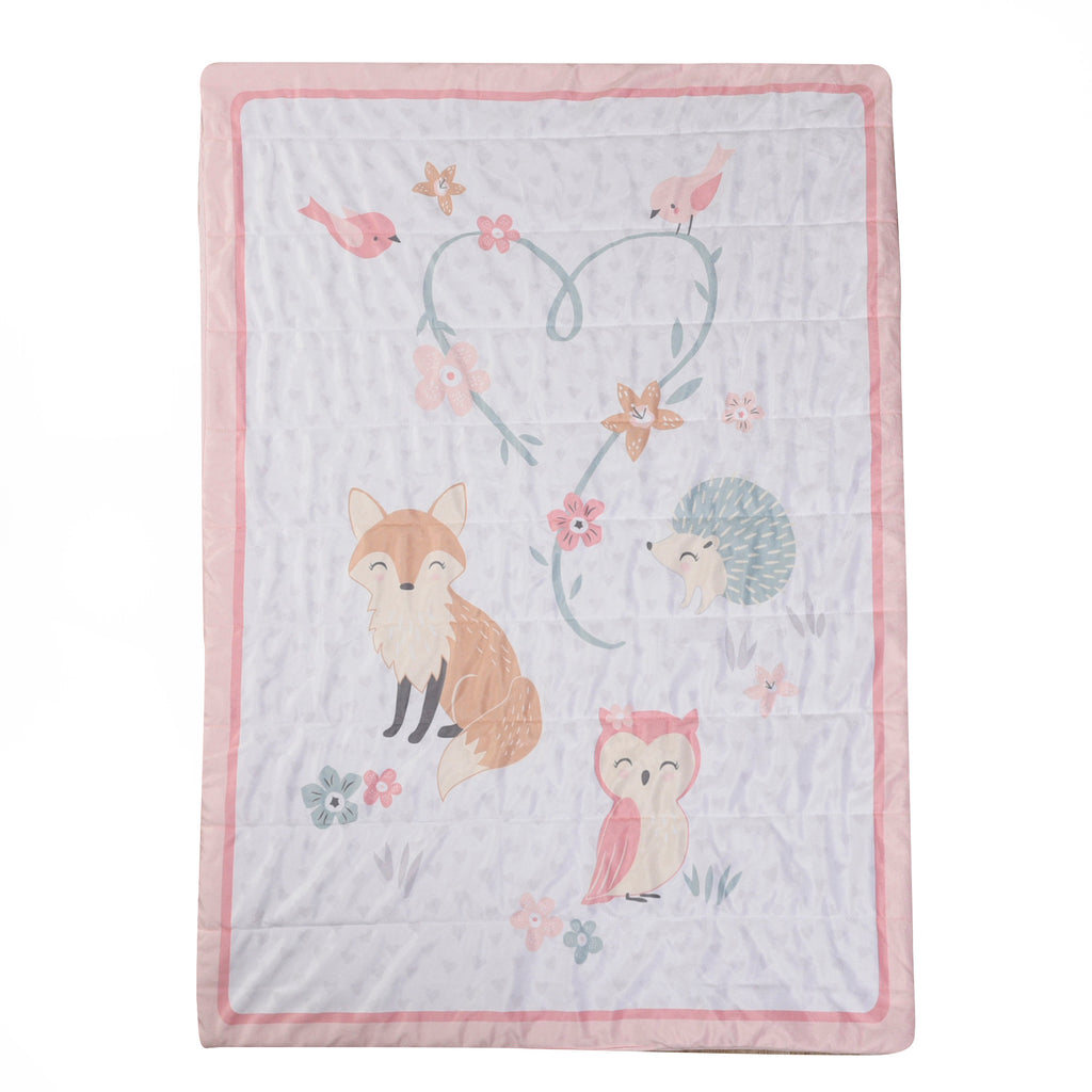 5-Piece Nursery Bundle, Woodland Pink blanket