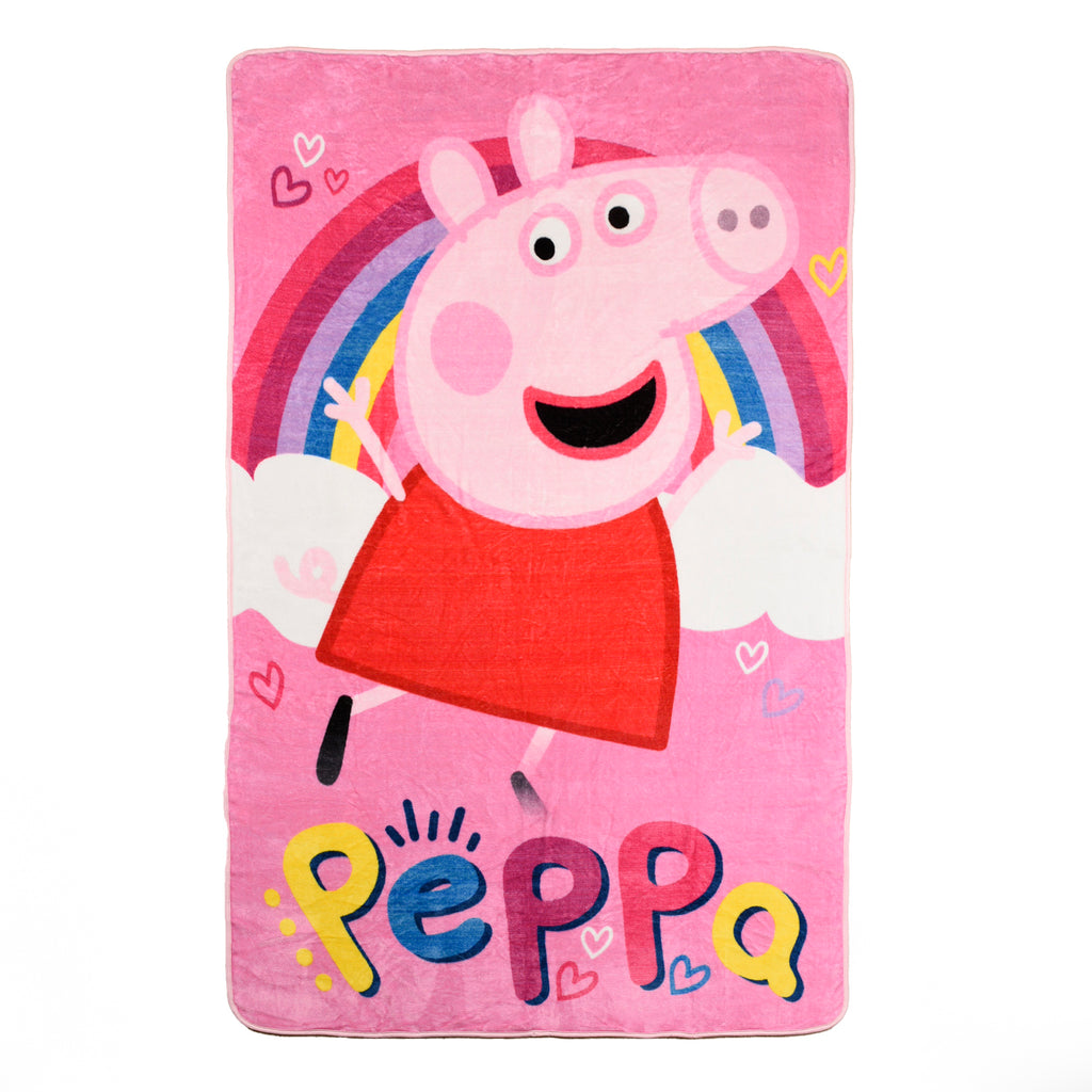 Peppa Pig Kids Oversized Blanket, 60" x 90" flat lay