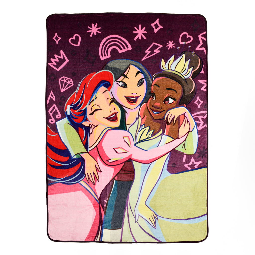 Disney Princess Kids Oversized Blanket, 60" x 90" flat lay