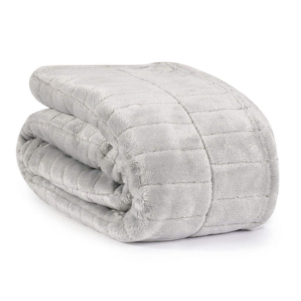 Life Comfort Recycled Brick Jacquard Blanket, Grey 90” x 90” folded