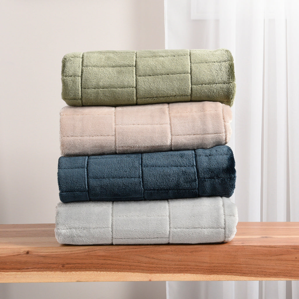 Life Comfort Recycled Brick Jacquard Blanket, Blue 90” x 90” assortment