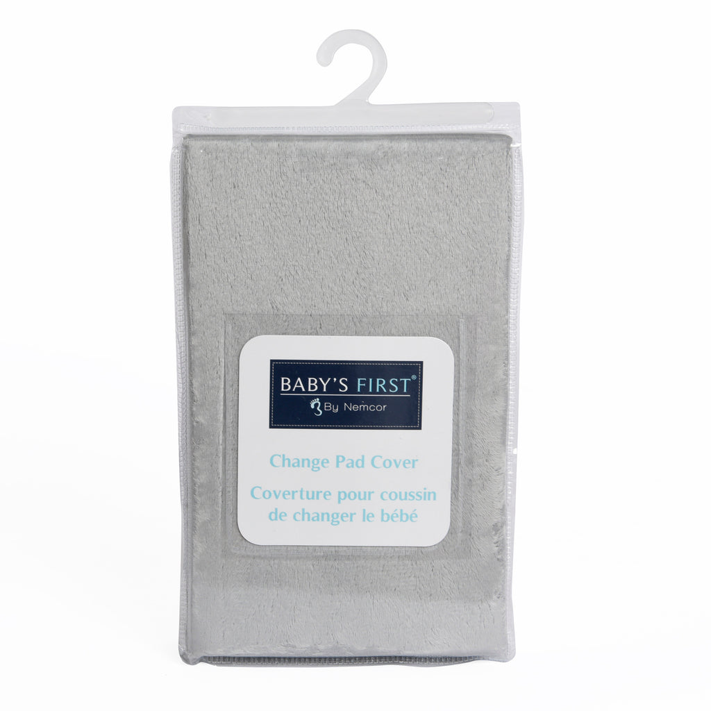 Baby's First 2-Piece Grey Contour Change Pad Cover packaged