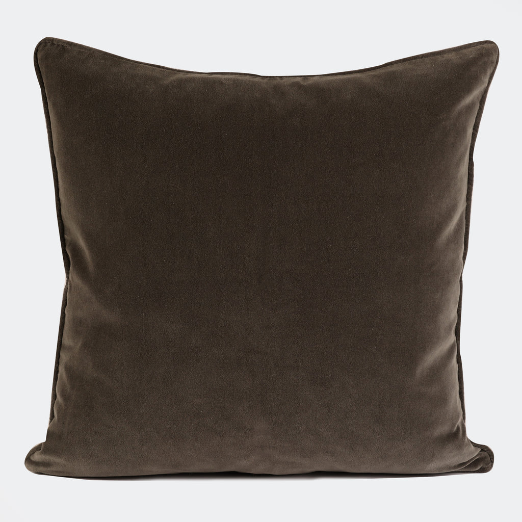 Cotton Velvet Cushion, Gray flat