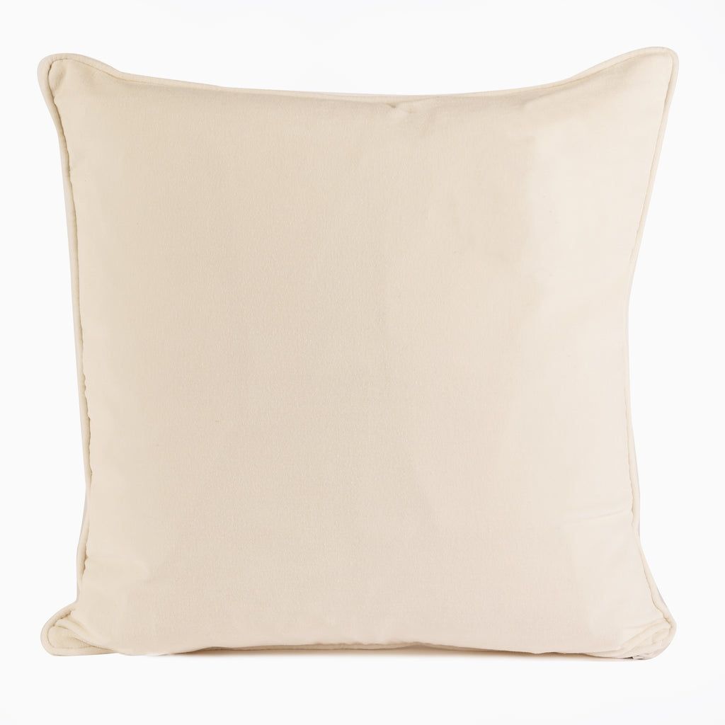 Cotton Velvet Cushion, White flat