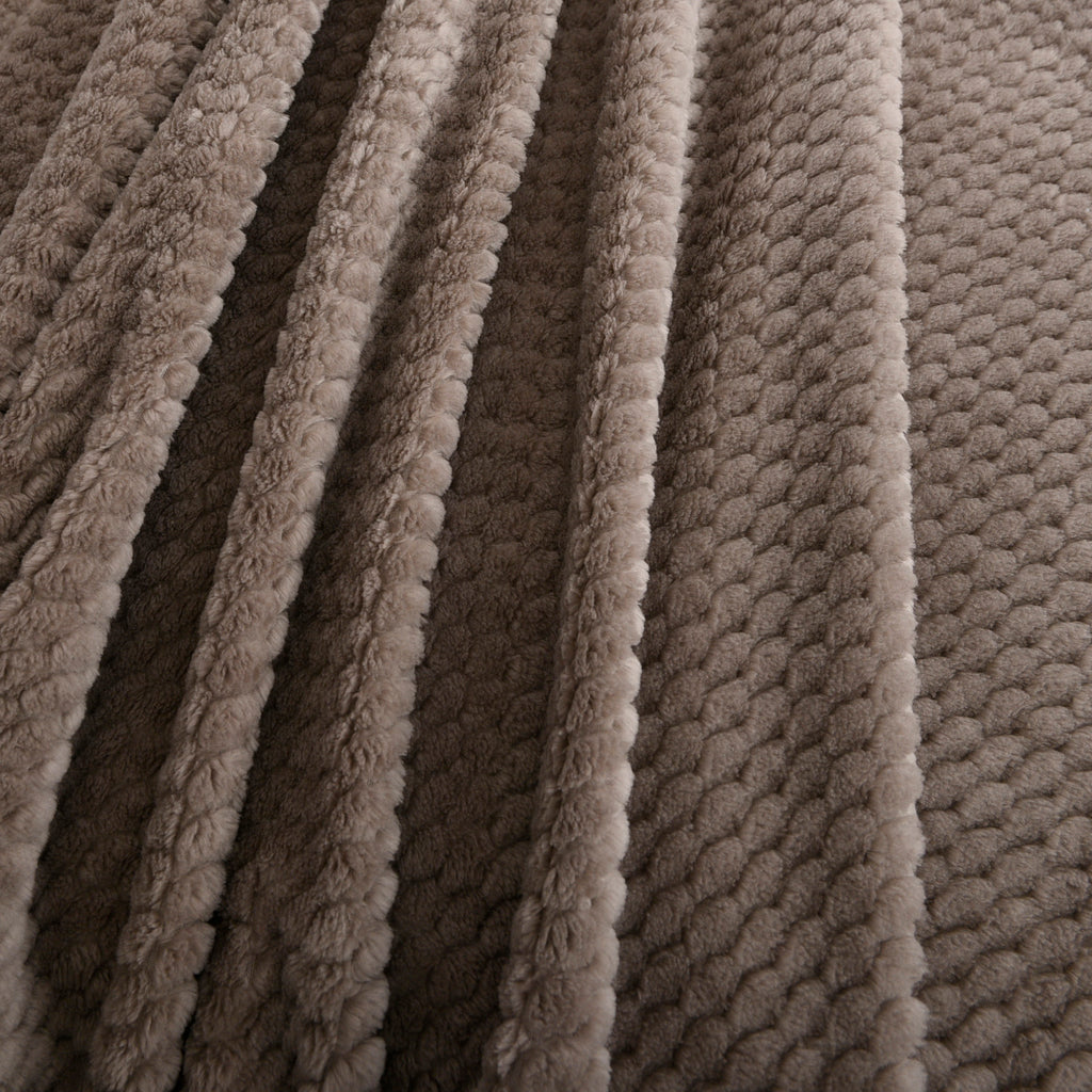 Life Comfort Jacquard Velvet Touch Blanket, Grey 98" x 92" close up