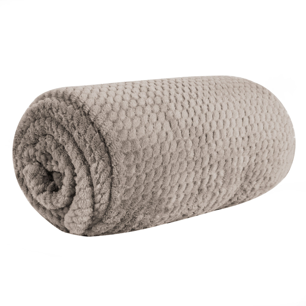 Life Comfort Jacquard Velvet Touch Blanket, Grey 96" x 66" rolled
