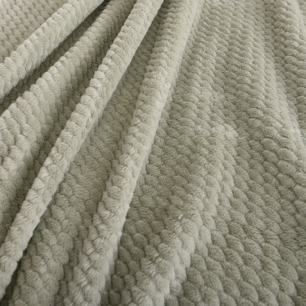 Life Comfort Jacquard Velvet Touch Blanket, Green 98" x 92" close up