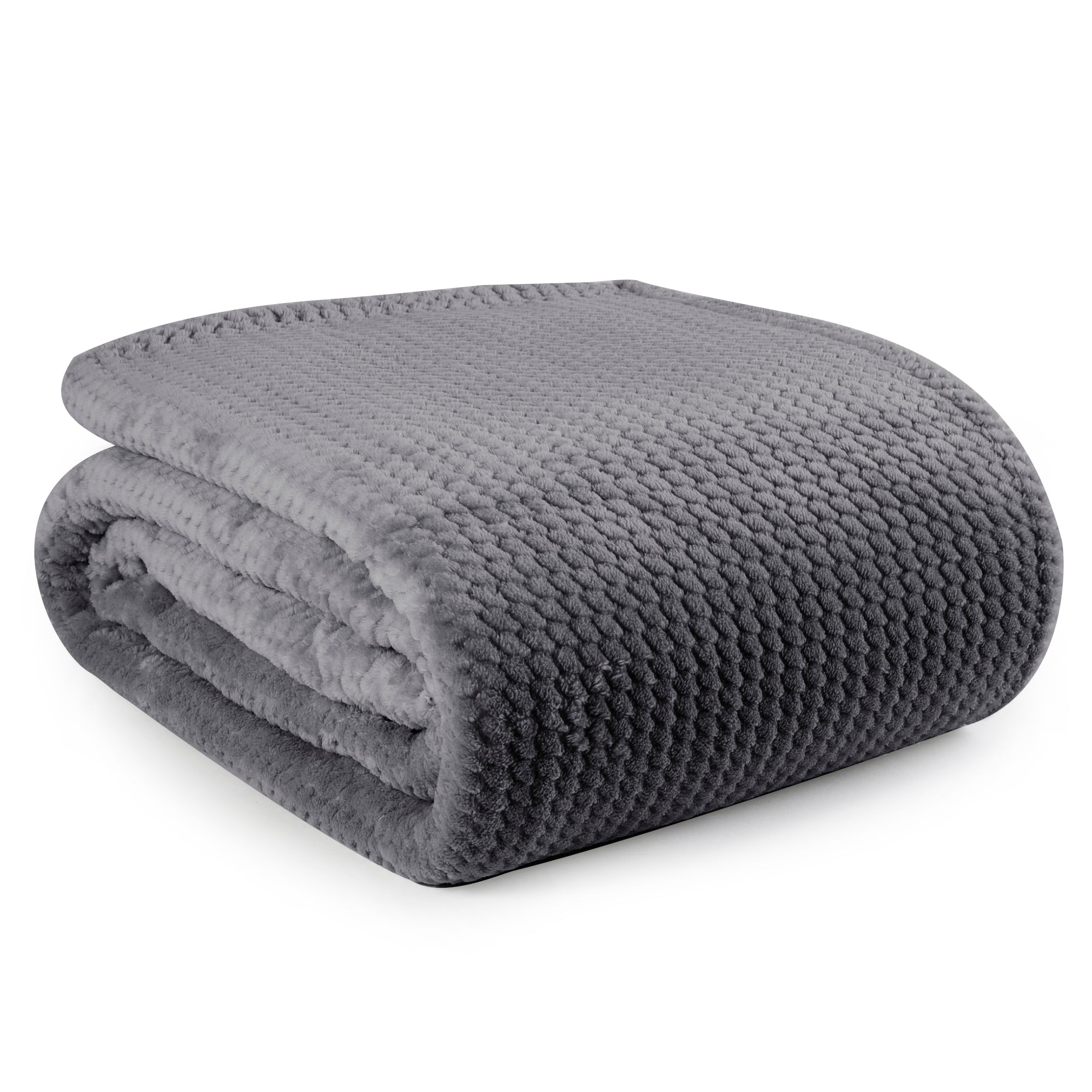 Life Comfort Jacquard Velvet Touch Blanket Dark Grey 98 x 92