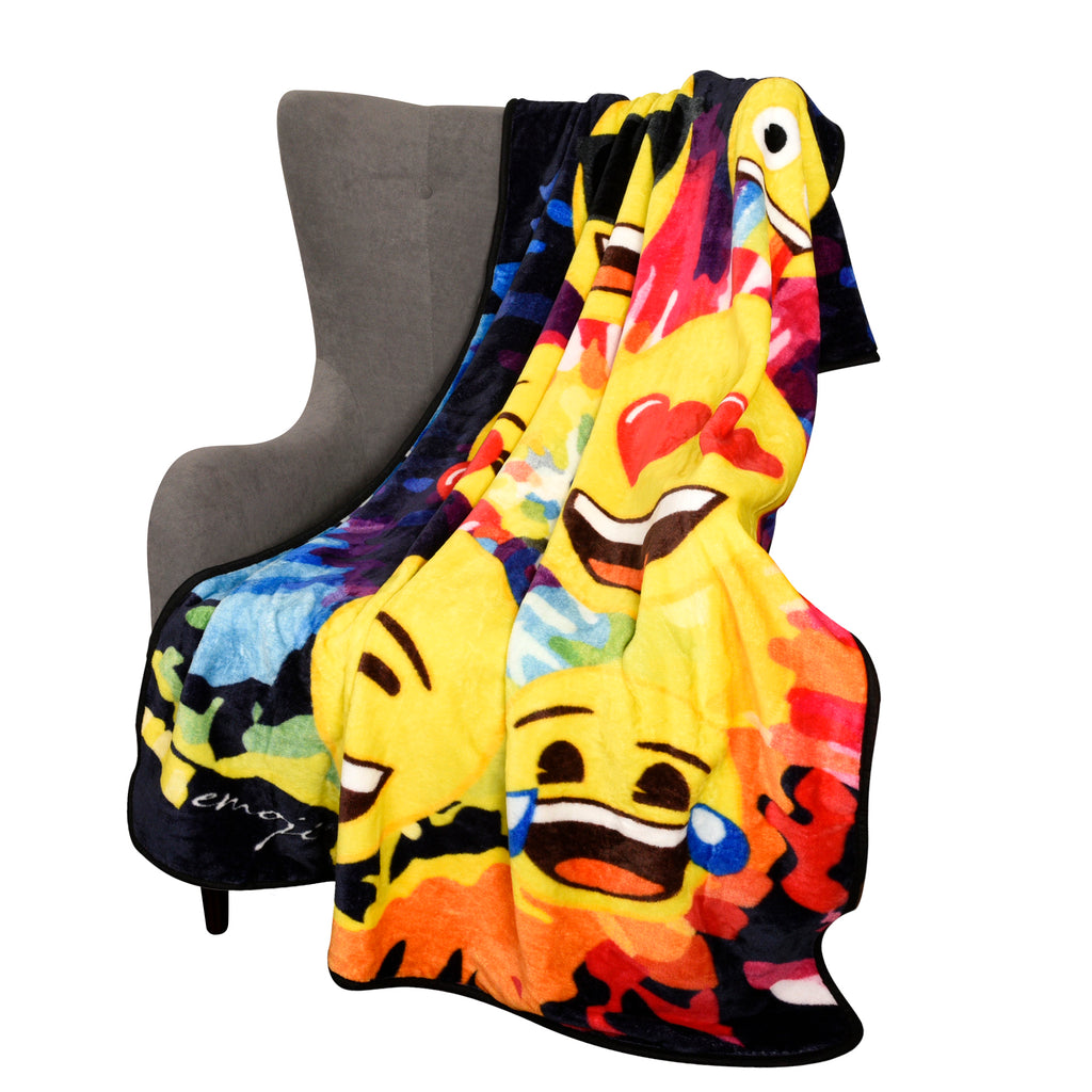 Emoji Tie Dye Throw on a chair