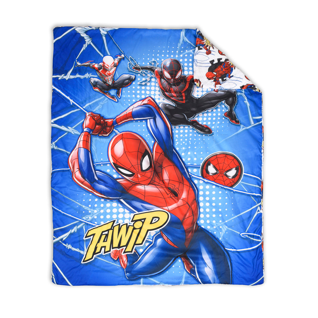  Marvel Spider-Man Toddler Bedding Set comforter flat lay fla t lay