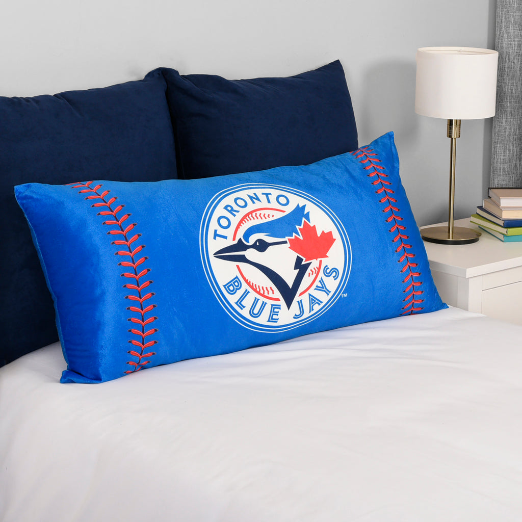 MLB Toronto Blue Jays Body Pillow room shot on bed