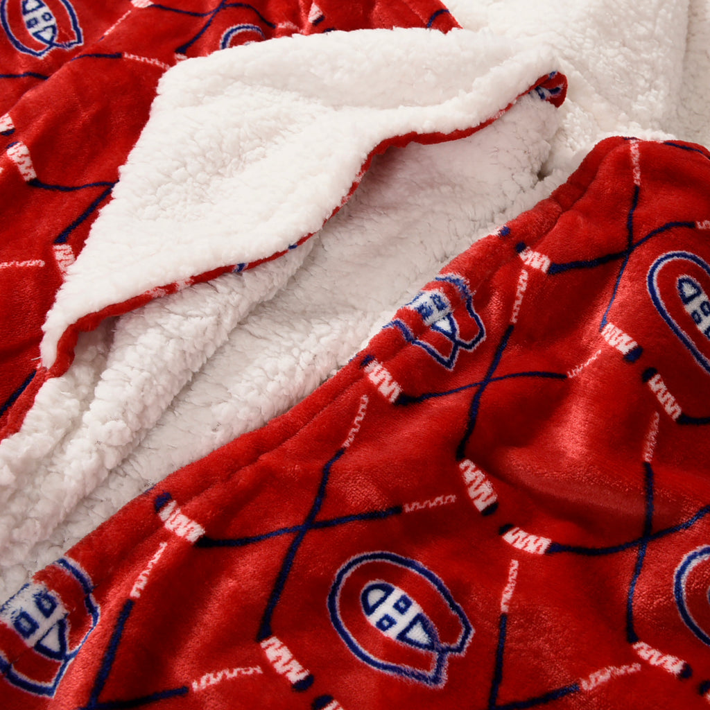 NHL Montreal Canadiens Hooded Throw, 50" x 60" close up