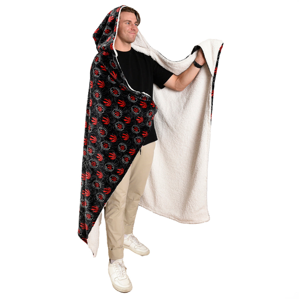 NBA Toronto Raptors Hooded Throw, 50" x 70" on model