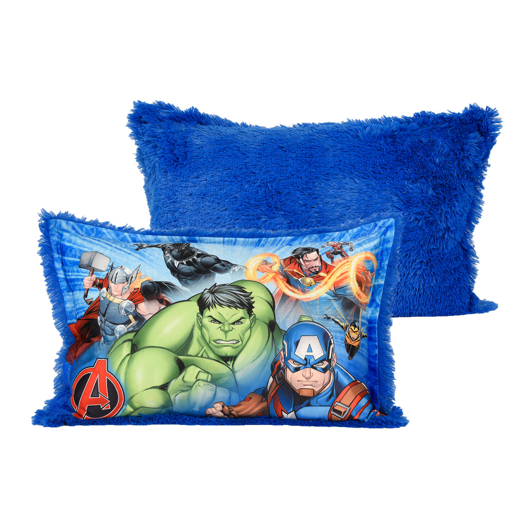 Marvel Avengers Jumbo Funky Fur Pillow front and back