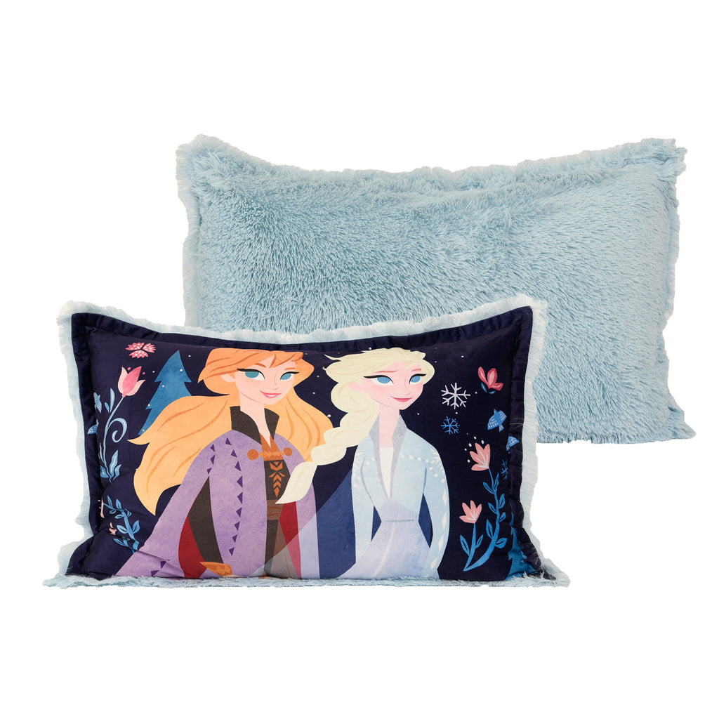 Disney Frozen Jumbo Funky Fur Pillow front and back