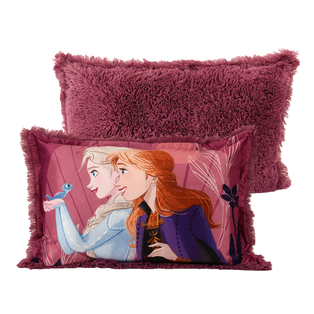 Disney Frozen Jumbo Funky Fur Pillow front and back